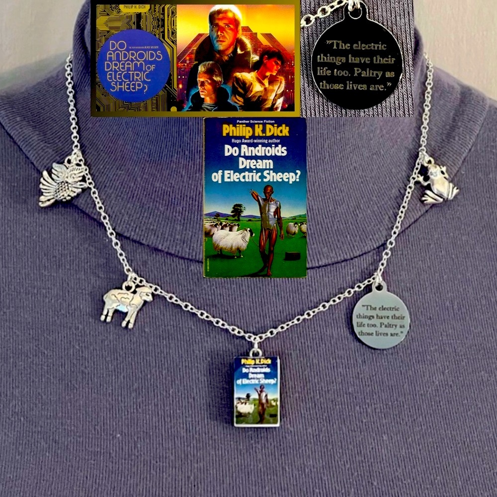 Do Androids Dream of Electric Sheep? Phillip K Dick Handmade Literature Necklace